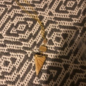NWOT stone and gold long necklace